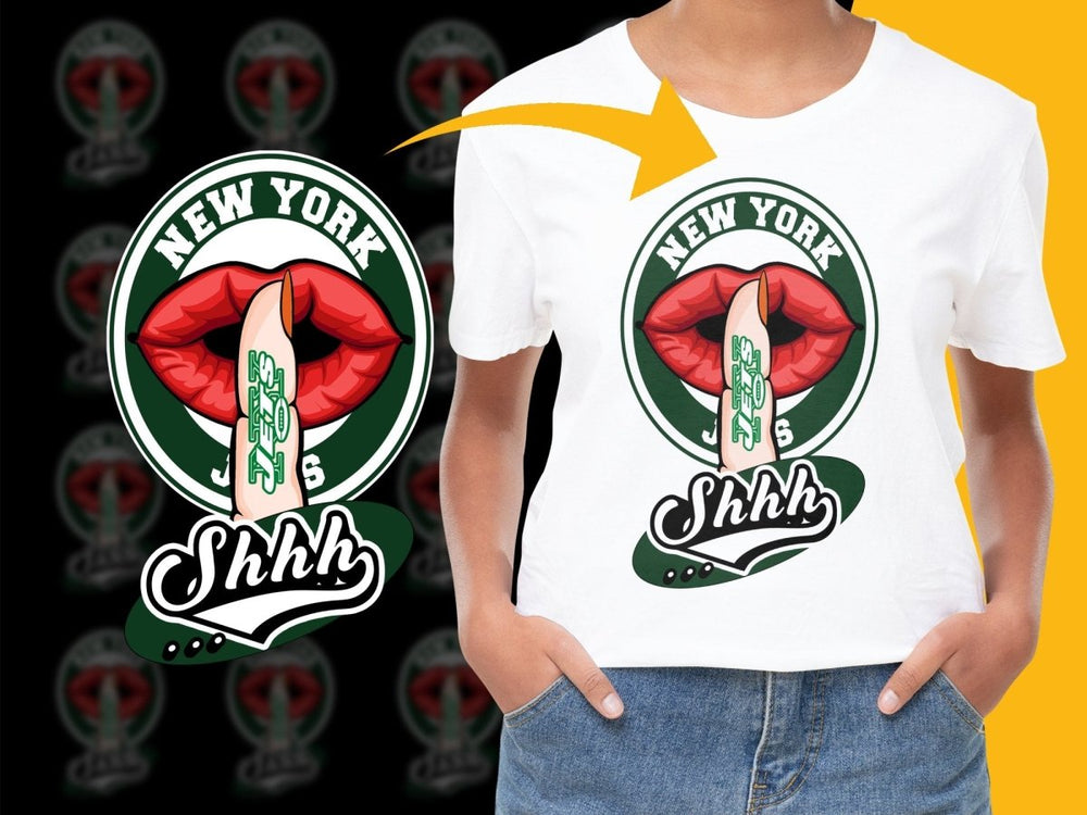 New York Jets Shhh Lips Finger Graphic PNG File - Teepew
