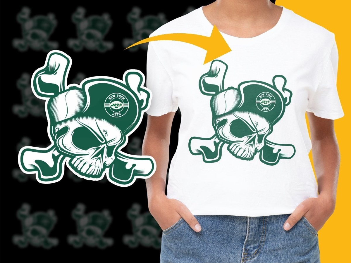 New York Jets Skull and Bones Graphic PNG File - Teepew
