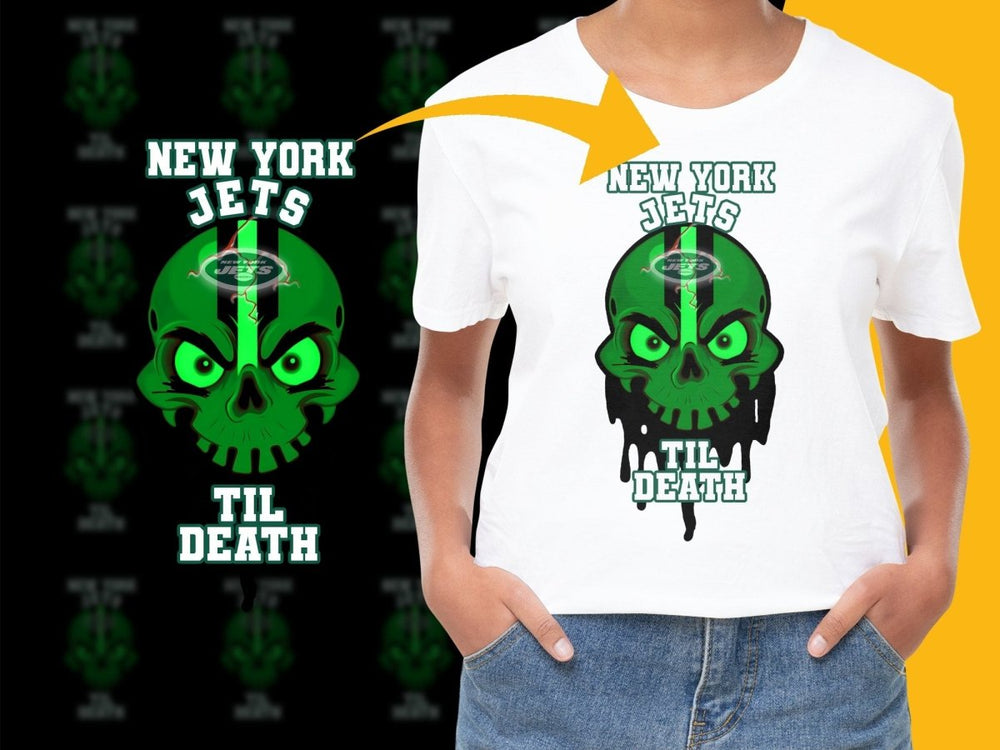 New York Jets Til Death Skull Design PNG File - Teepew