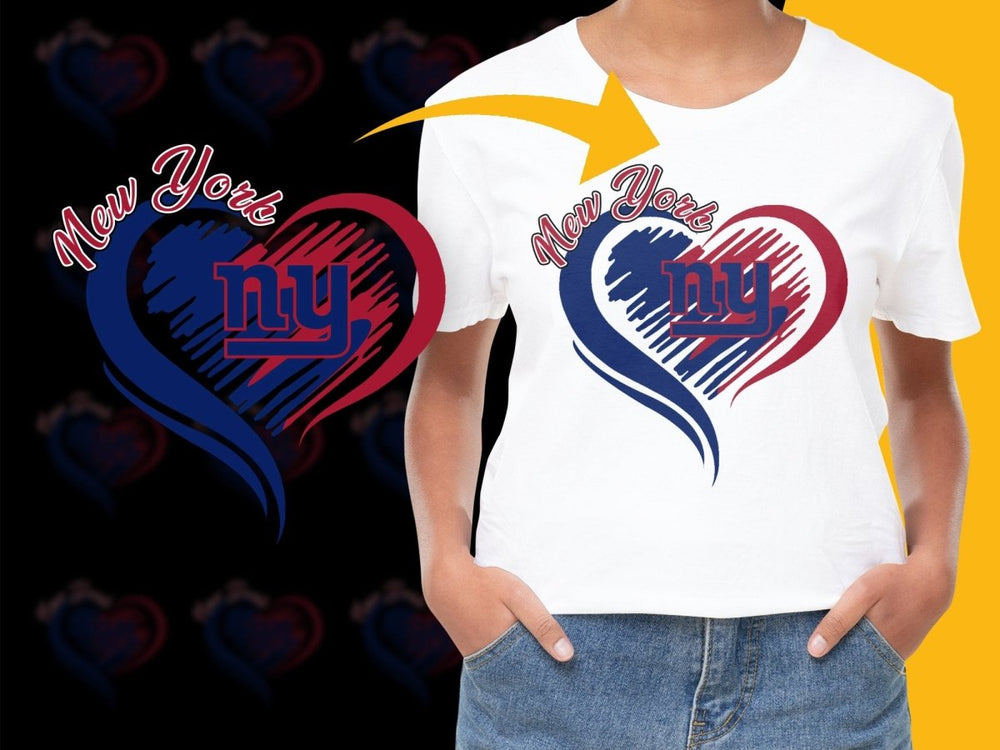 New York NY Graphic Heart Design NFL PNG File - Teepew