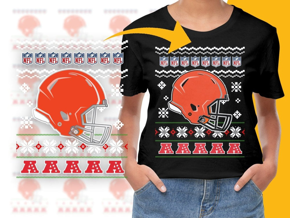 NFL Christmas Helmet Graphic Ugly Sweater Style PNG File - Teepew
