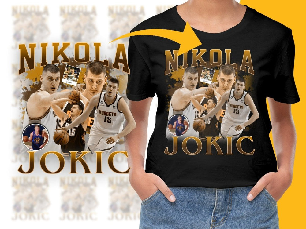 Nikola Jokic Denver Nuggets Basketball Player Bootleg PNG File - Teepew