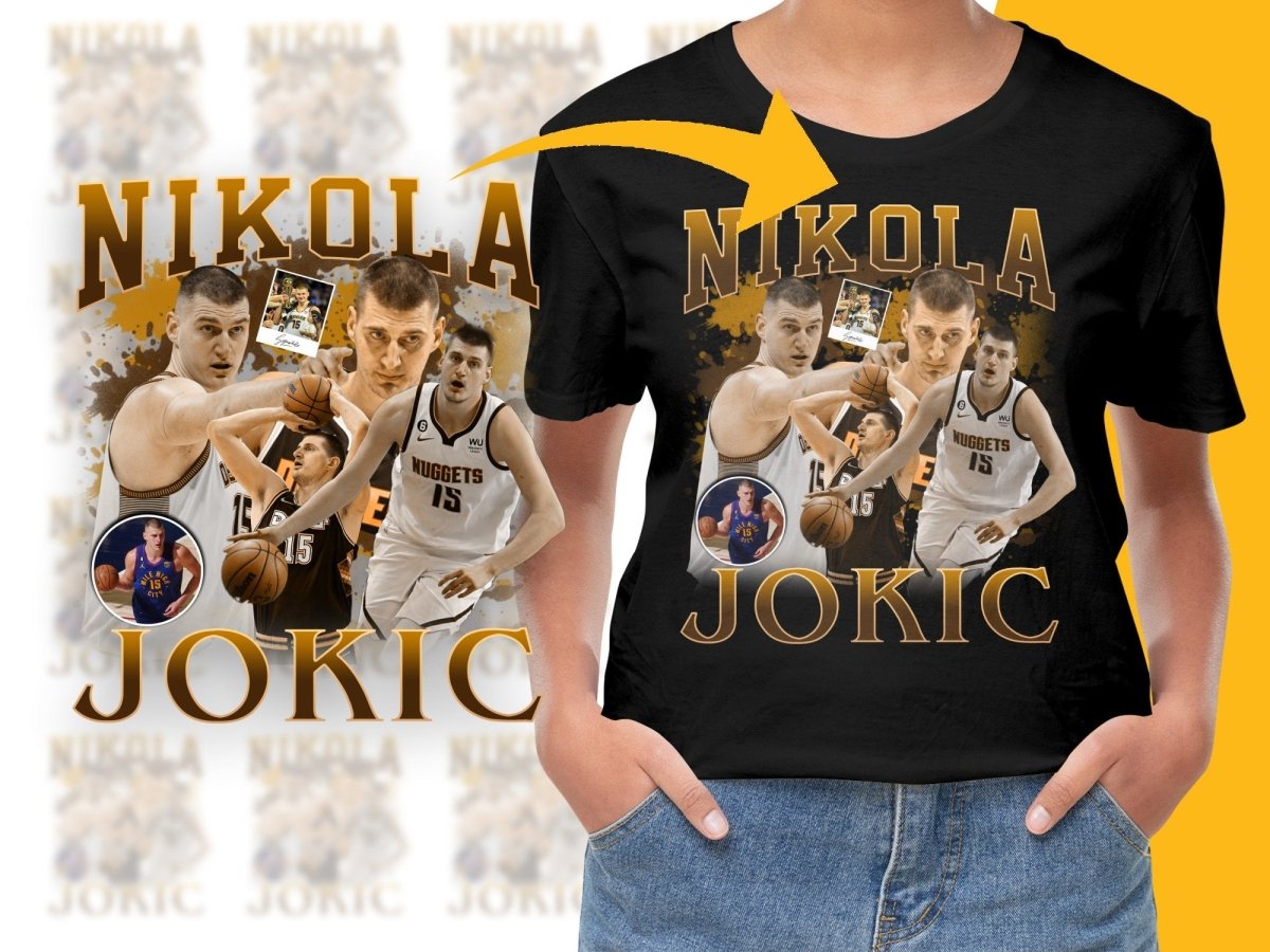 Nikola Jokic Denver Nuggets Basketball Player Bootleg PNG File - Teepew