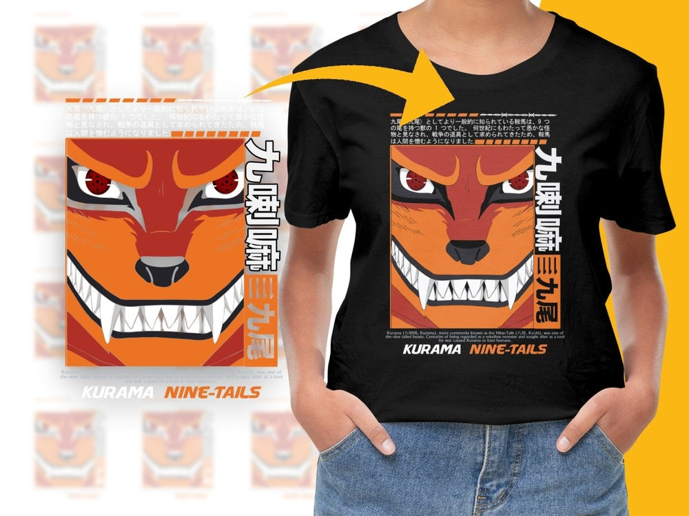 Nine - Tails Powerful Red Fox Graphic PNG File - Teepew
