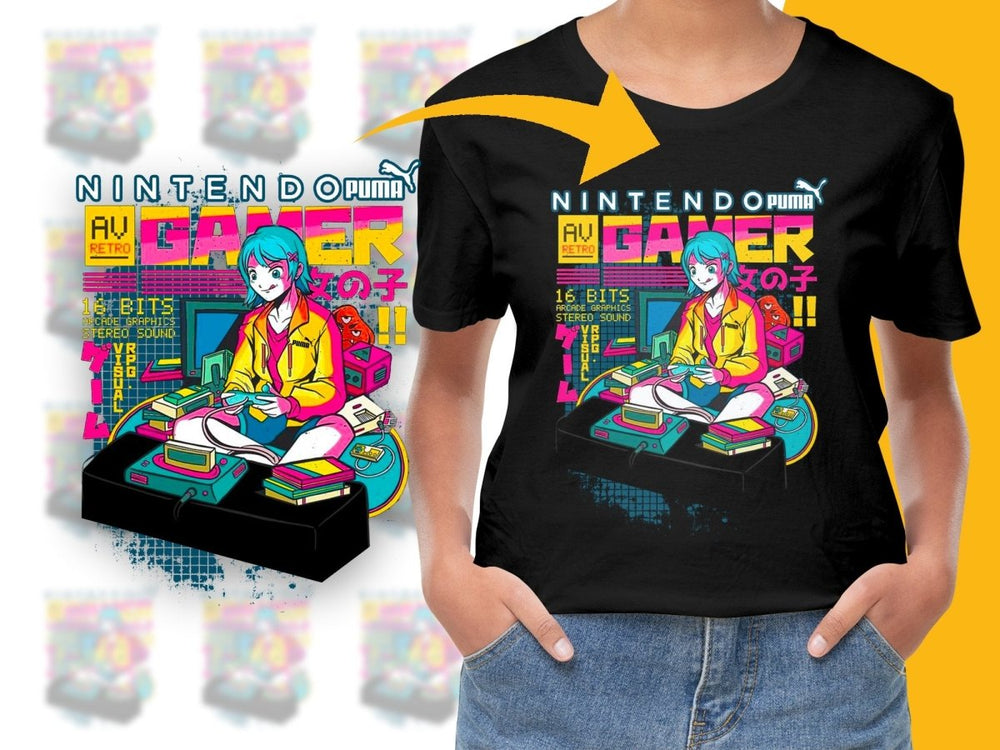 Nintendo Gamer AV Retro Stylish Graphic PNG File - Teepew