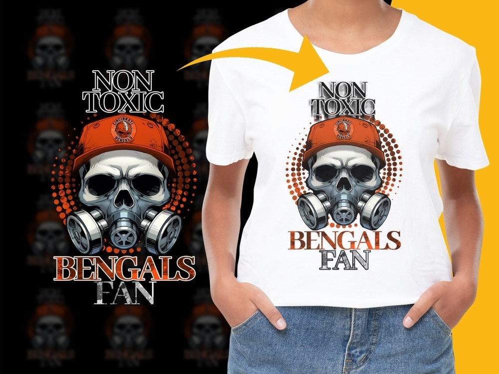 Non Toxic Bengals Fan Skull Themed Trendy PNG File - Teepew
