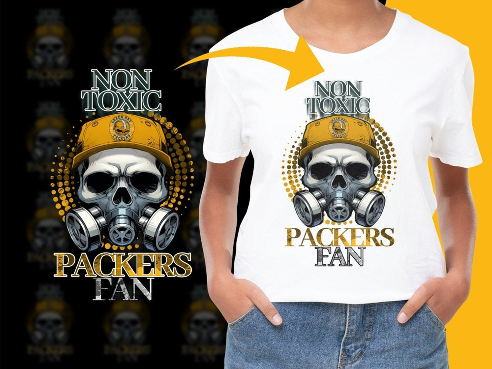 Non Toxic Packers Fan Skull Design Graphic PNG File - Teepew