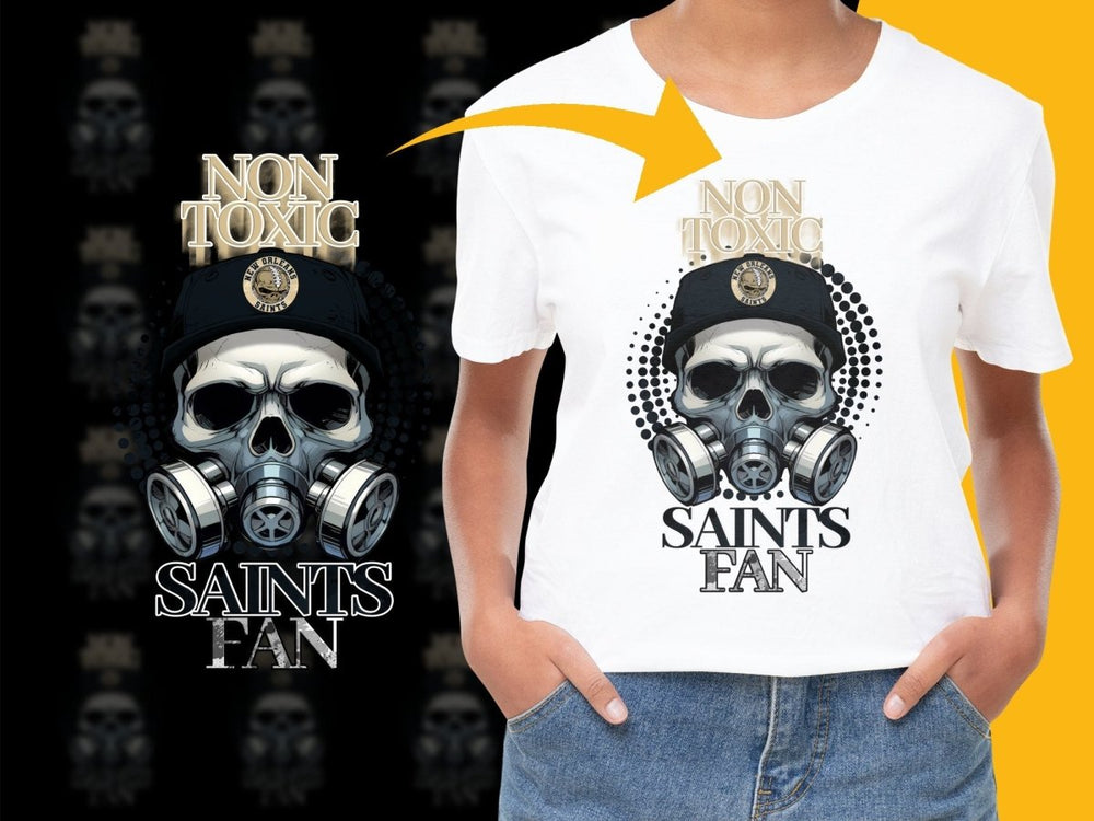 Non - Toxic Saints Fan Skull Design NFL Sport PNG File - Teepew