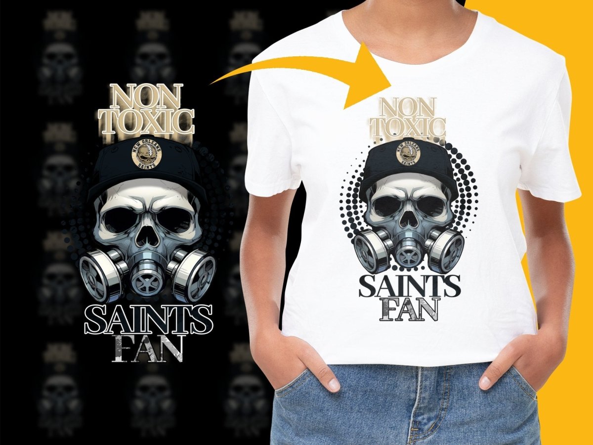 Non - Toxic Saints Fan Skull Design NFL Sport PNG File - Teepew