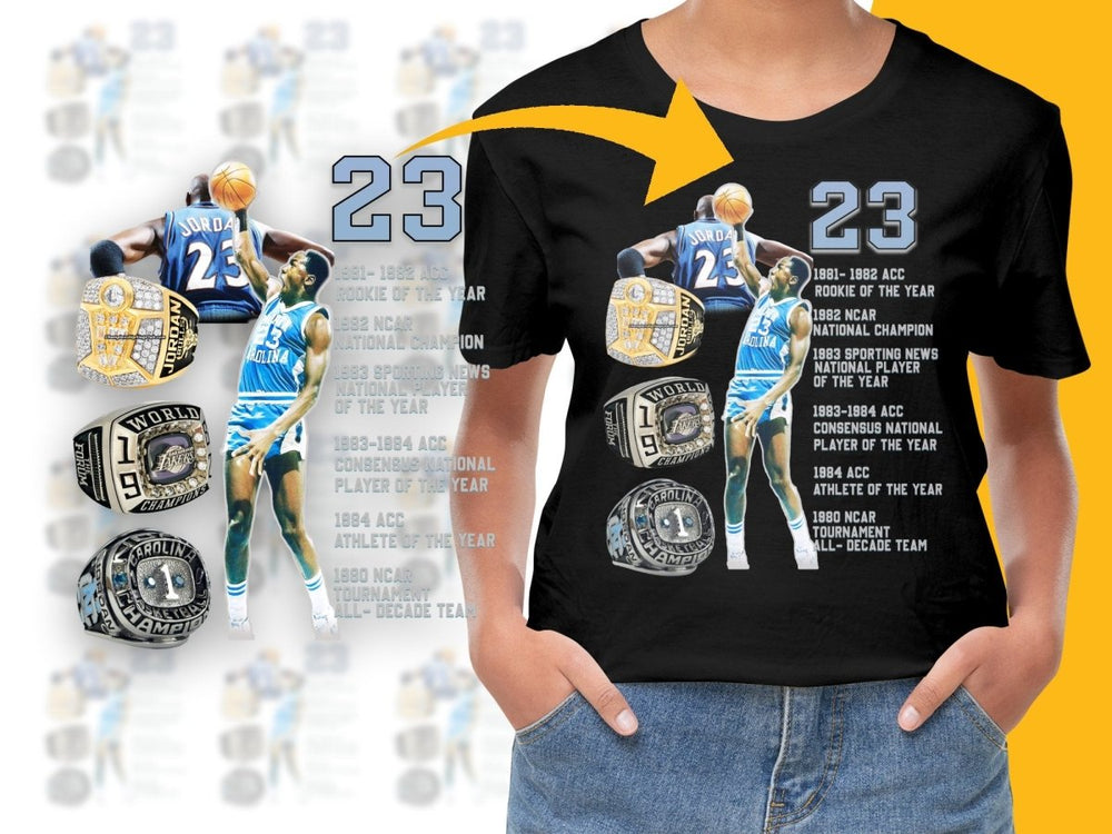 North Carolina Michael Jordan Basketball Legend Championship Rings Bootleg Graphic PNG File - Teepew
