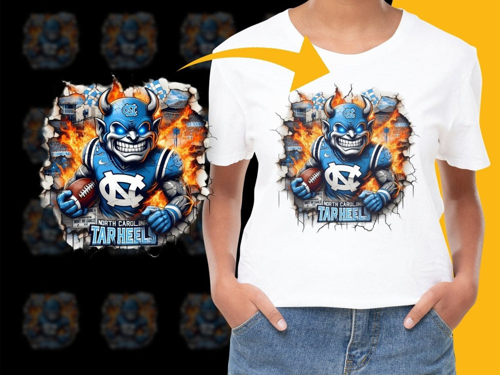 North Carolina Tar Heels Fiery Mascot work PNG File - Teepew