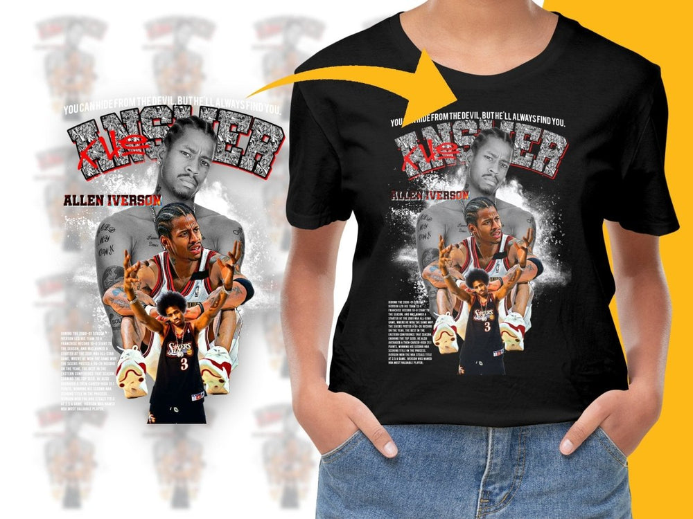 Nostalgic Allen Iverson The Answer Basketball Star Bootleg PNG File - Teepew