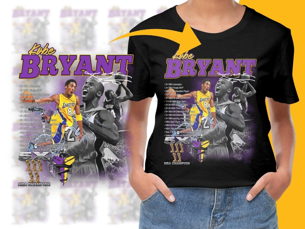 Nostalgic Basketball Legend Kobe Bryant Los Angeles Lakers Signed Design PNG File - Teepew