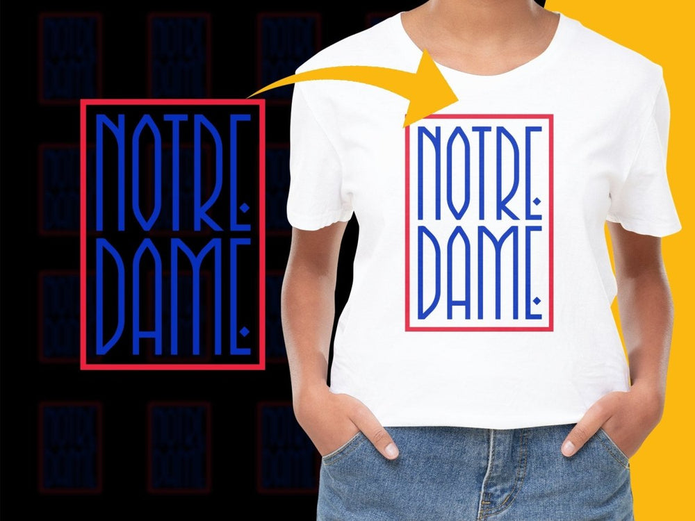 Notre Dame Stylish Retro Logo Design PNG File - Teepew