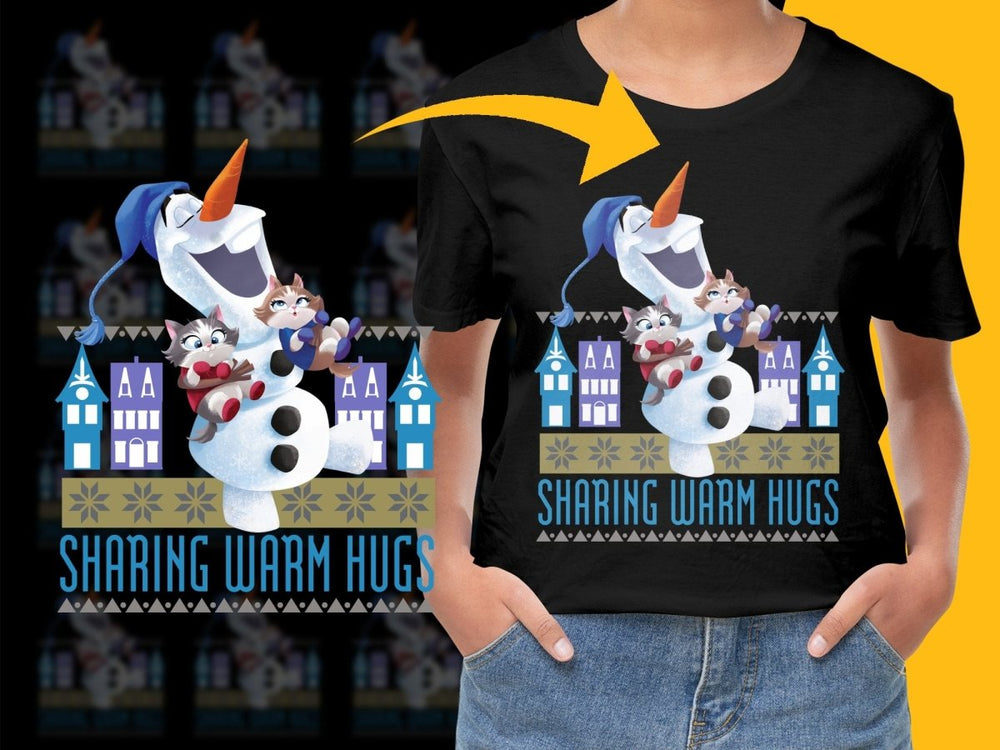 Olaf Sharing Warm Hugs Christmas Theme PNG File - Teepew