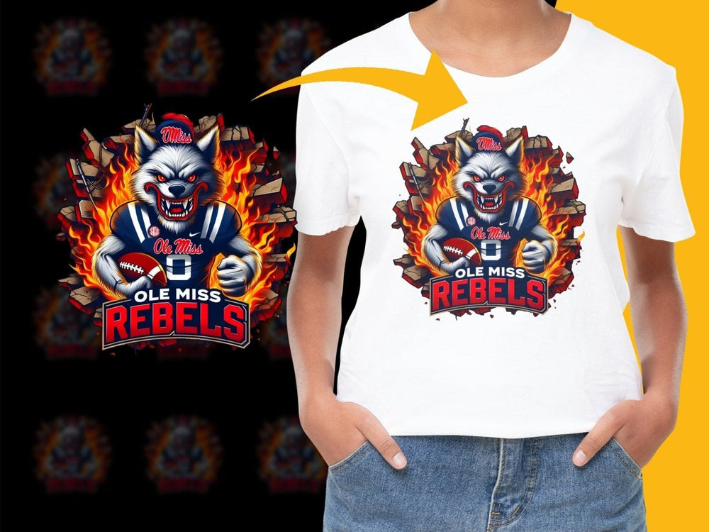 Ole Miss Rebels Fiery Wolf Mascot NCAA Football PNG File - Teepew