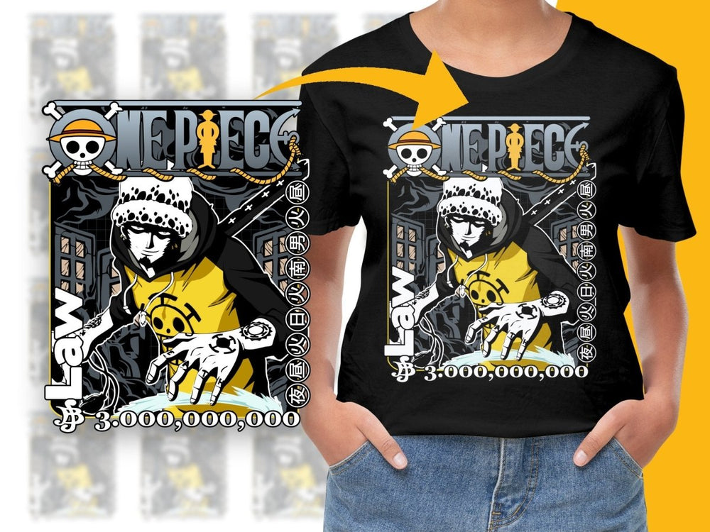 One Piece Trafalgar Law Anime Graphic Design PNG File - Teepew