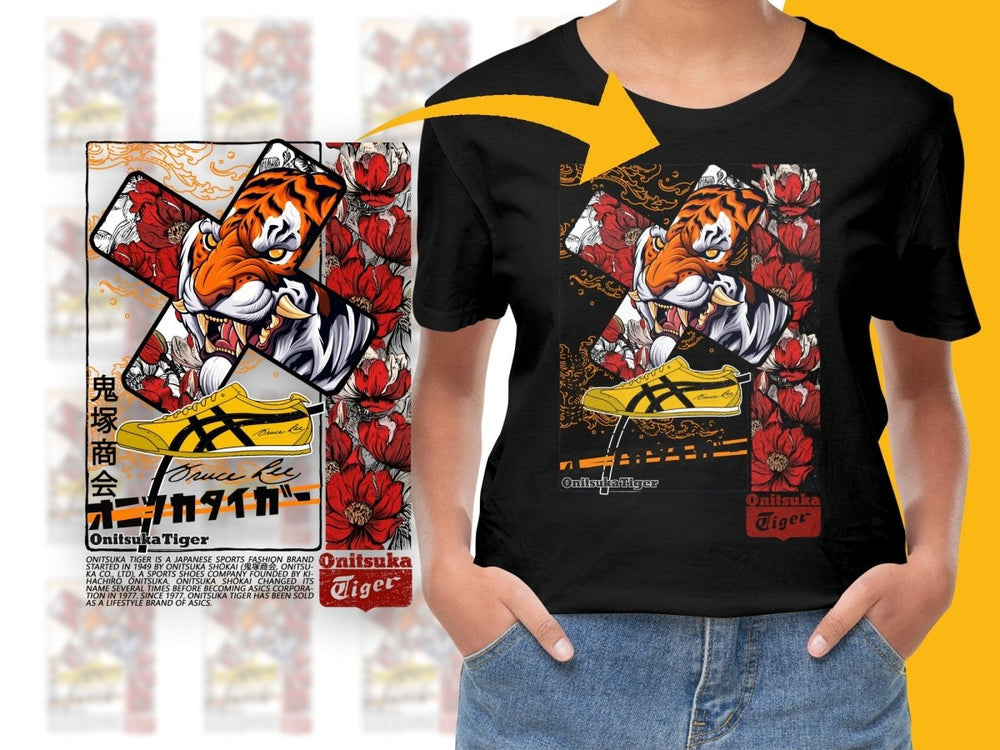 Onitsuka Tiger Branded Big Graphic Sports PNG File - Teepew
