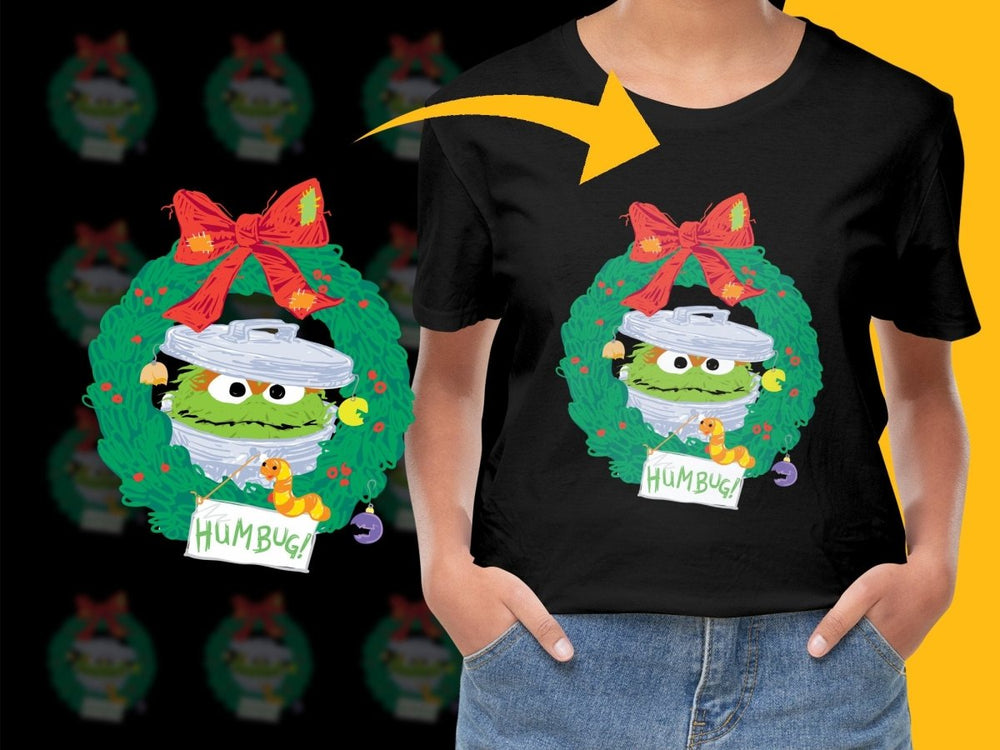 Oscar the Grouch Christmas Humbug Wreath PNG File - Teepew
