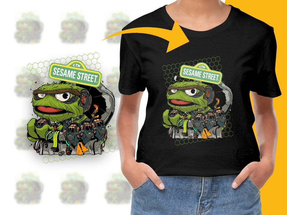 Oscar the Grouch in Robotic Suit Graphic PNG File - Teepew