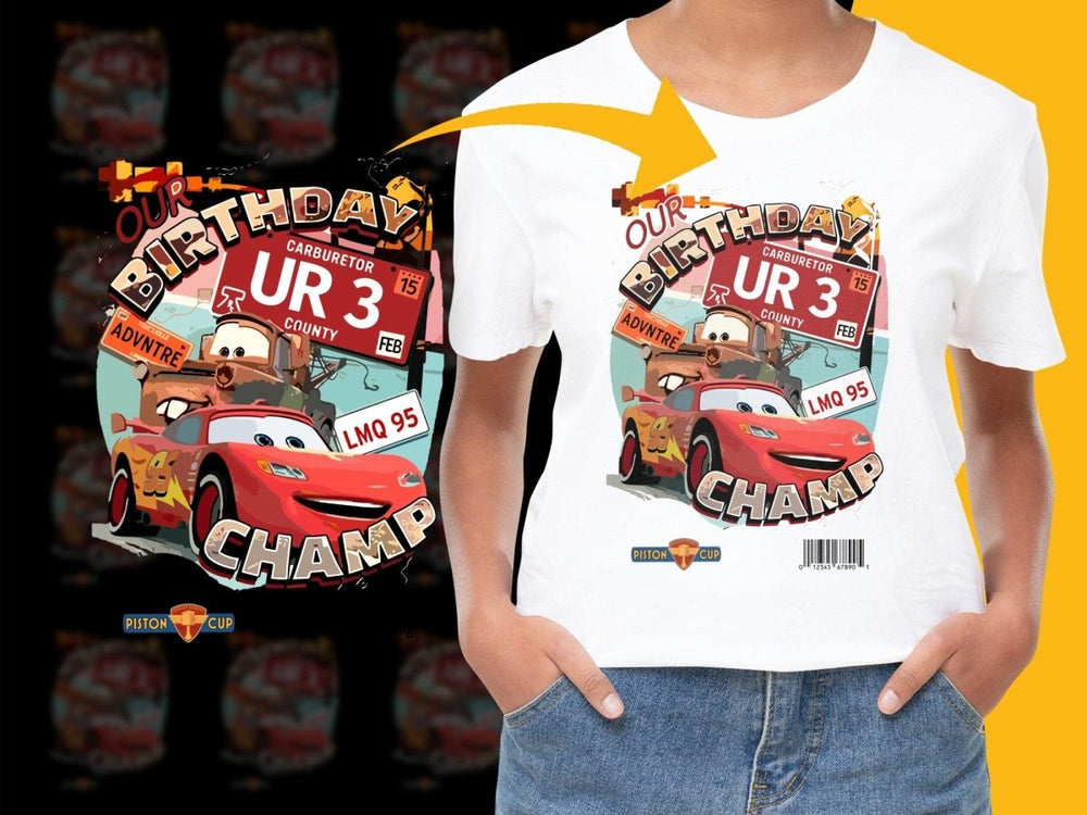 Our Birthday Champ Featuring Cars Graphic PNG File - Teepew