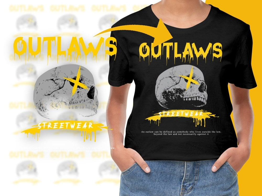 Outlaws Skull and Cross Streetwear Graphic PNG File - Teepew