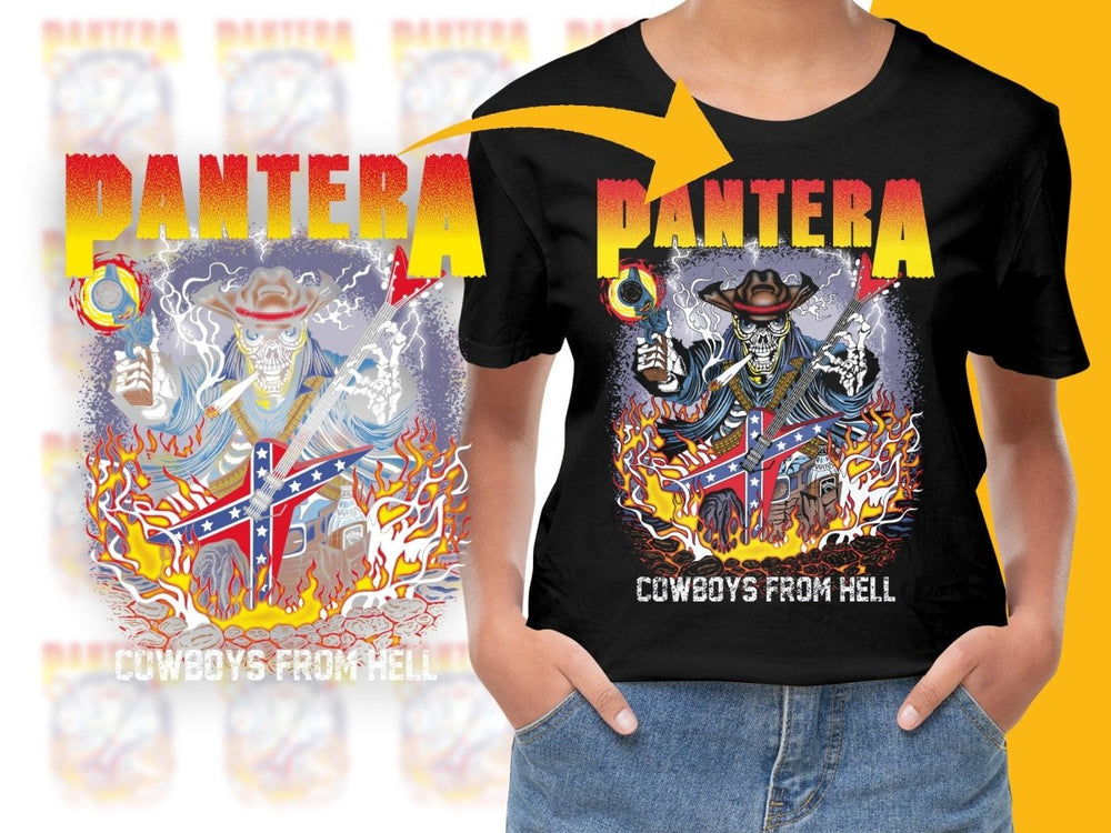 Pantera Graphic Design Cowboy with Guitar PNG File - Teepew