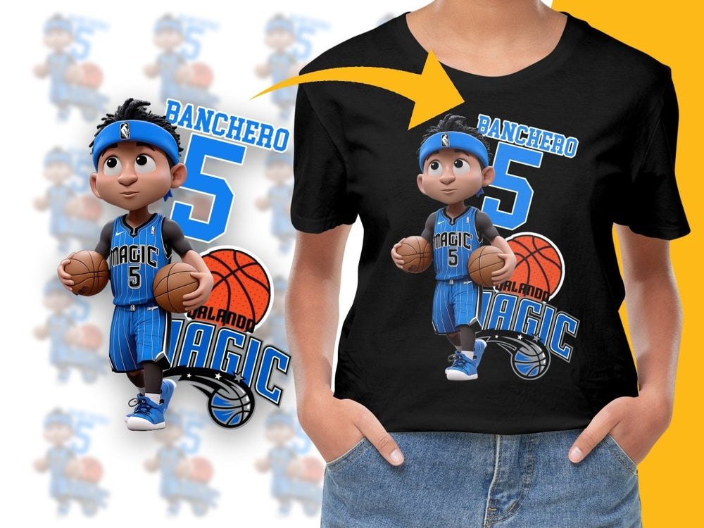 Paolo Banchero Orlando Magic NBA Cartoon Basketball Star PNG File - Teepew