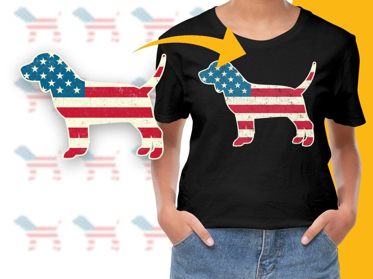 Patriotic American Flag Beagle Silhouette PNG File - Teepew
