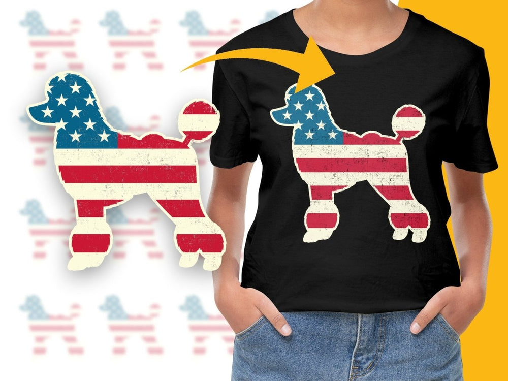 Patriotic American Flag Poodle Graphic PNG File - Teepew