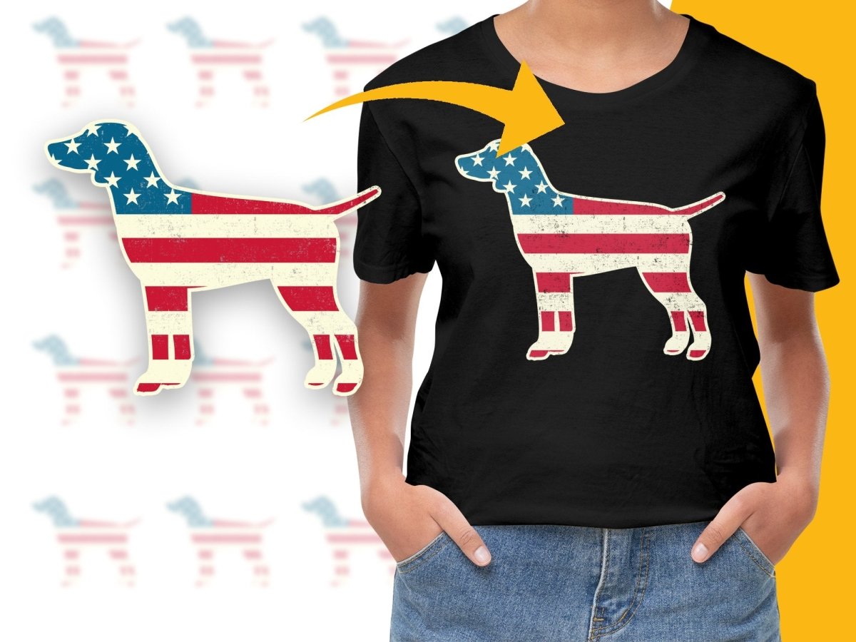 Patriotic American Flag Silhouette Dog Design PNG File - Teepew