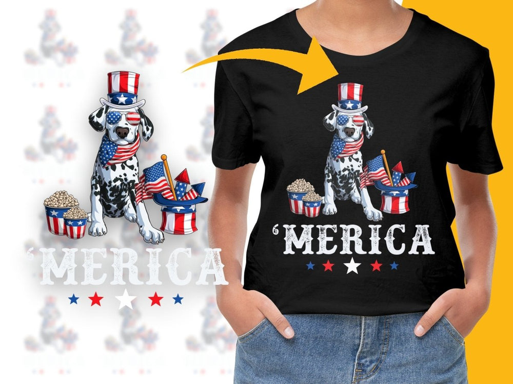 Patriotic Dalmatian with Flag Accessories PNG File - Teepew