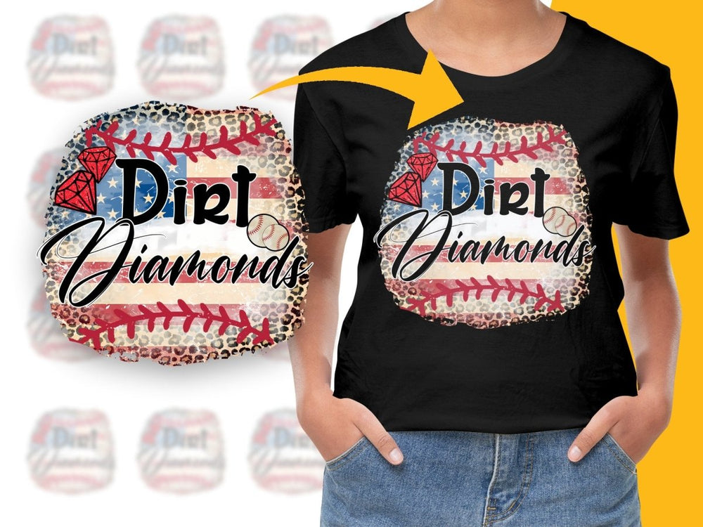 Patriotic Dirt Diamonds Baseball Graphic PNG File - Teepew