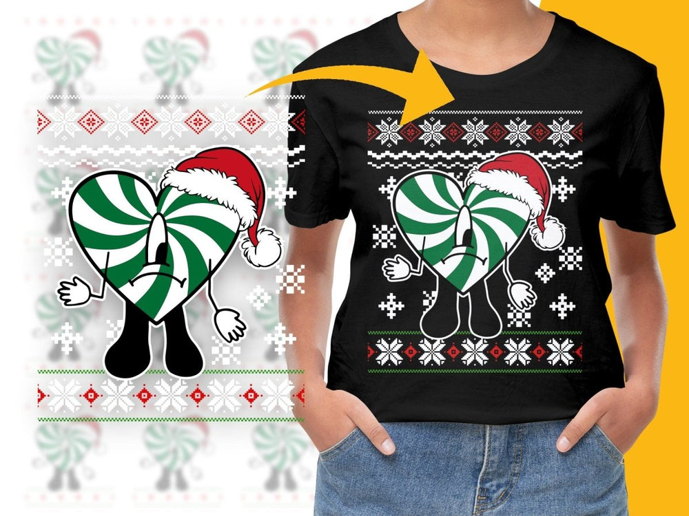 Peppermint Butler Christmas Heart Santa Hat PNG File - Teepew