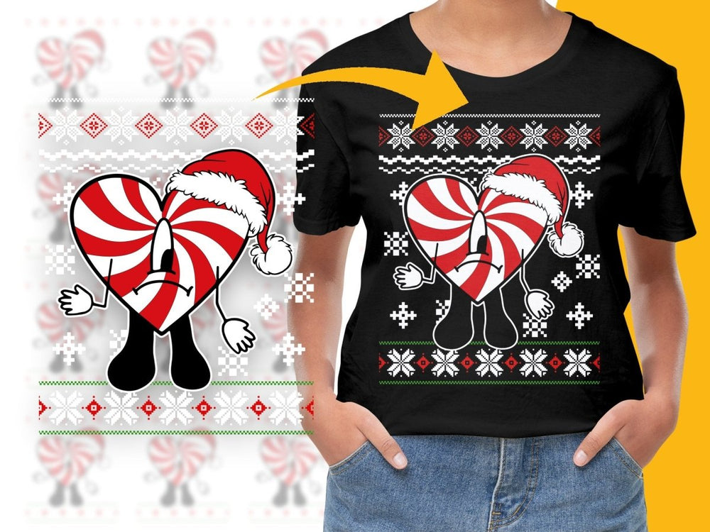 Peppermint Christmas Character Ugly Sweater PNG File - Teepew