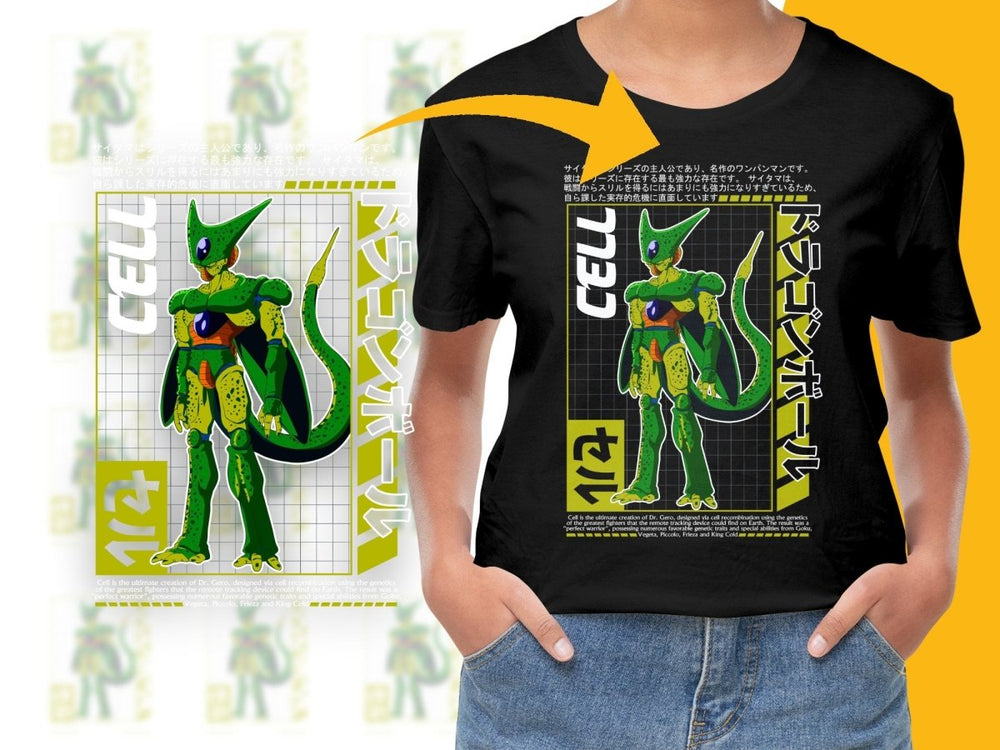 Perfect Cell Anime Graphic Tee for Men Women PNG File - Teepew