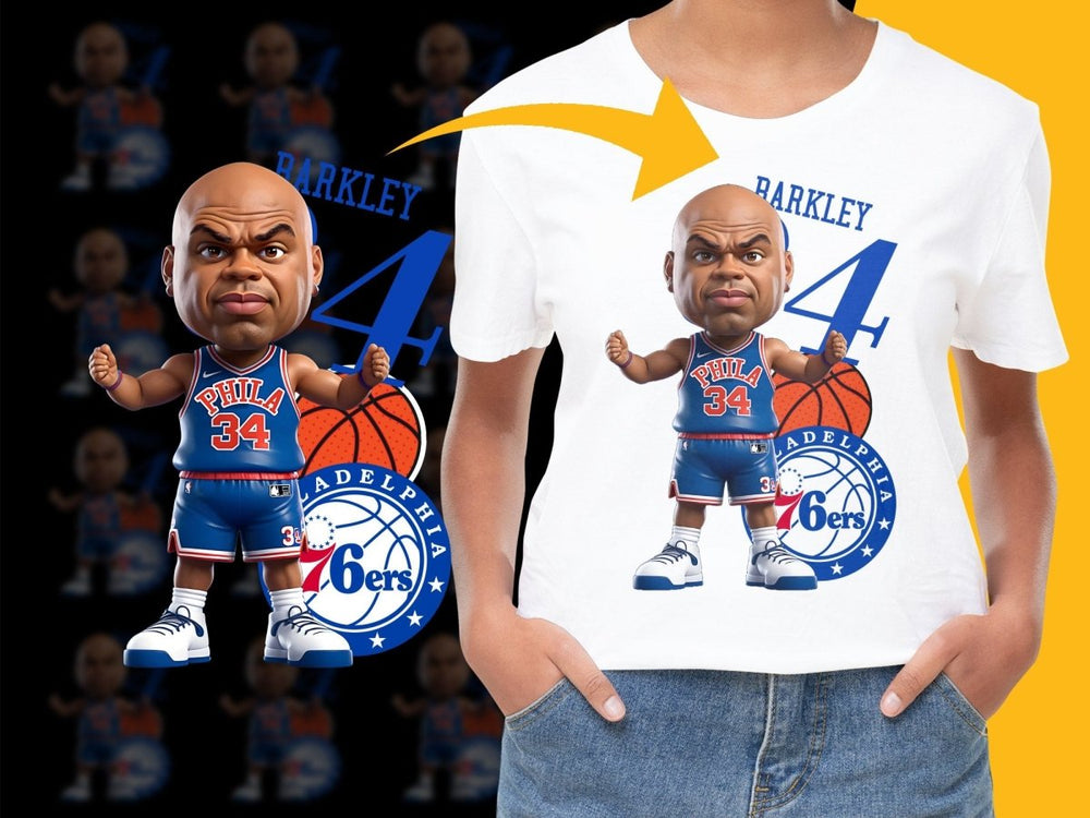 Philadelphia 76ers Barkley Basketball Number 34 PNG File - Teepew