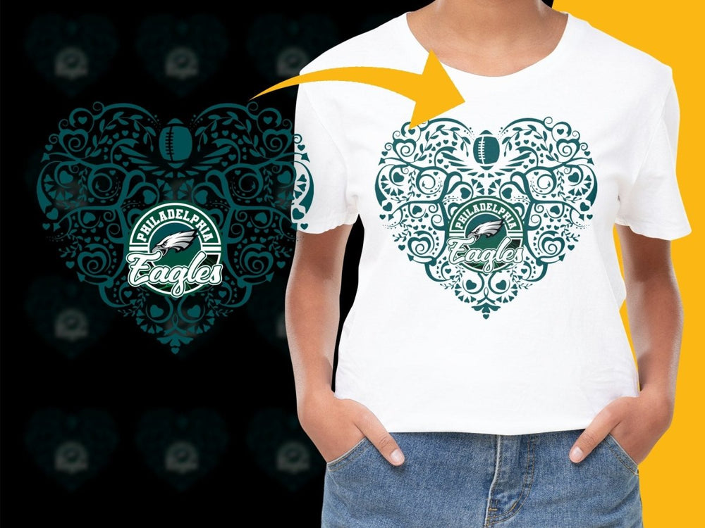 Philadelphia Eagles Heart Design Graphic PNG File - Teepew