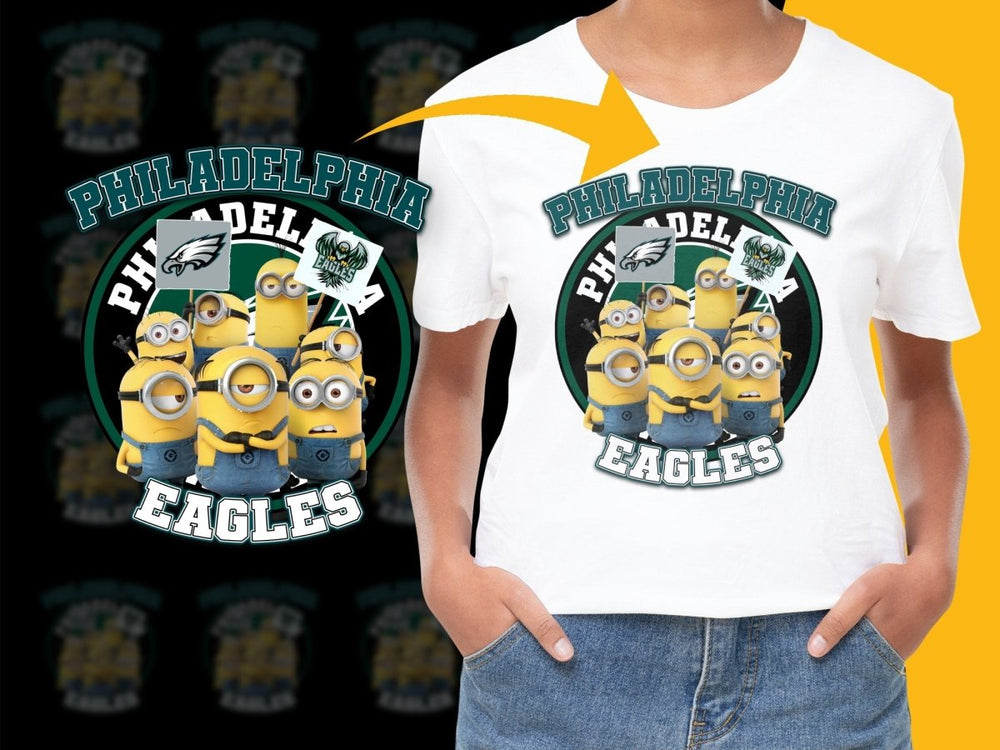 Philadelphia Eagles Minions Funny Cartoon Print PNG File - Teepew