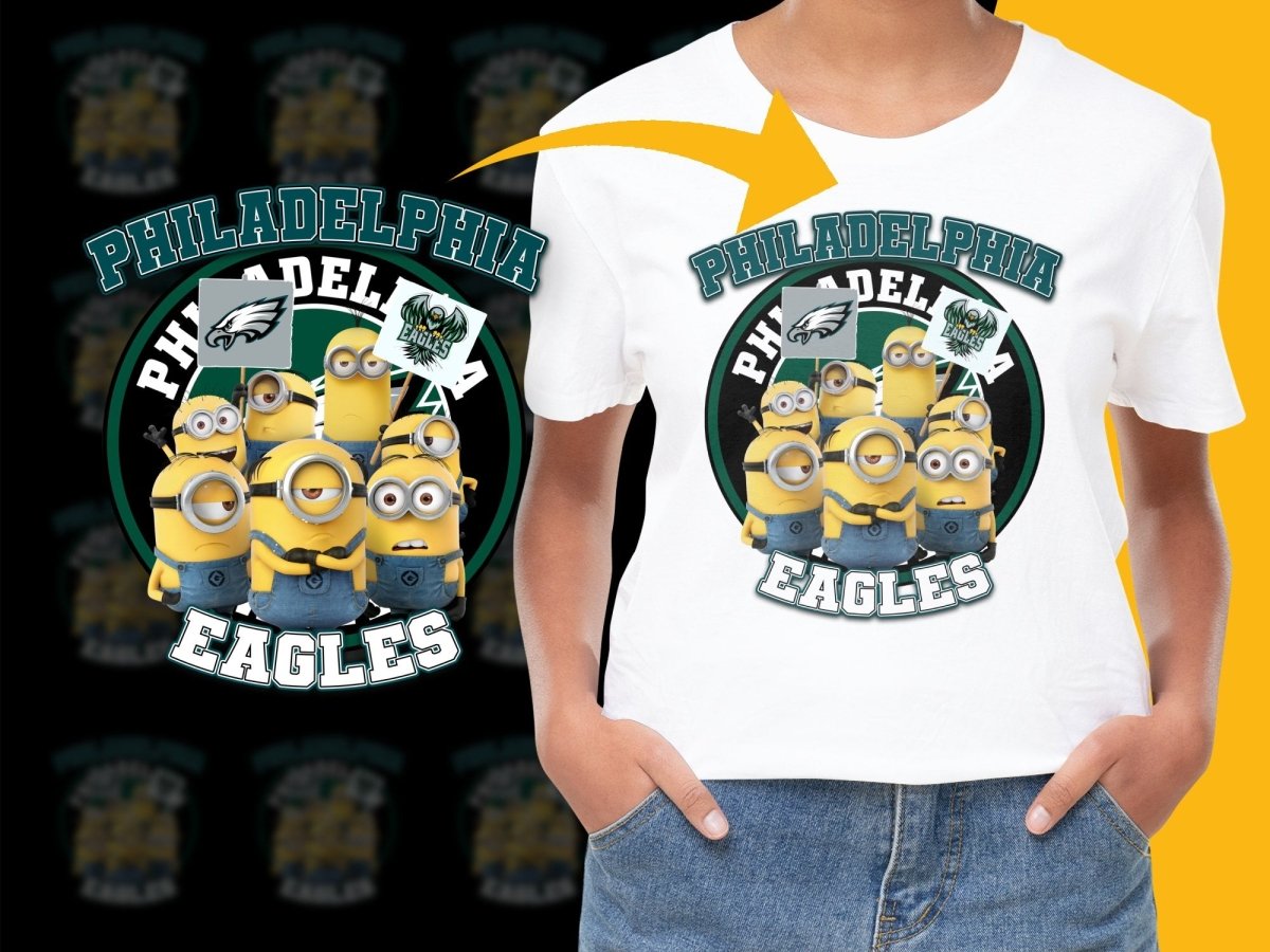 Philadelphia Eagles Minions Funny Cartoon Print PNG File - Teepew