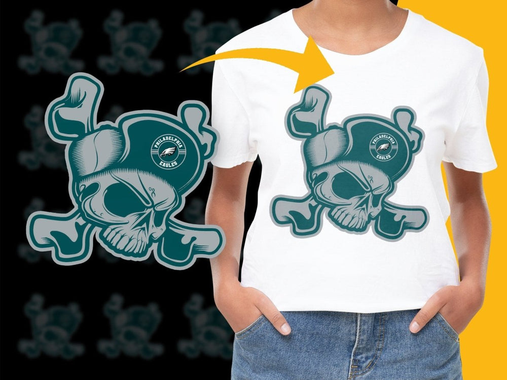 Philadelphia Eagles Skull and Crossbones Logo PNG File - Teepew