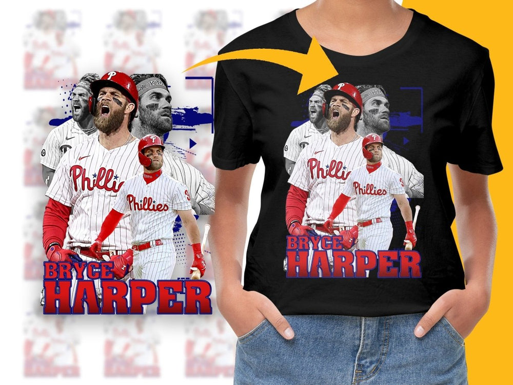 Philadelphia Phillies Bryce Harper Baseball Fan PNG File - Teepew