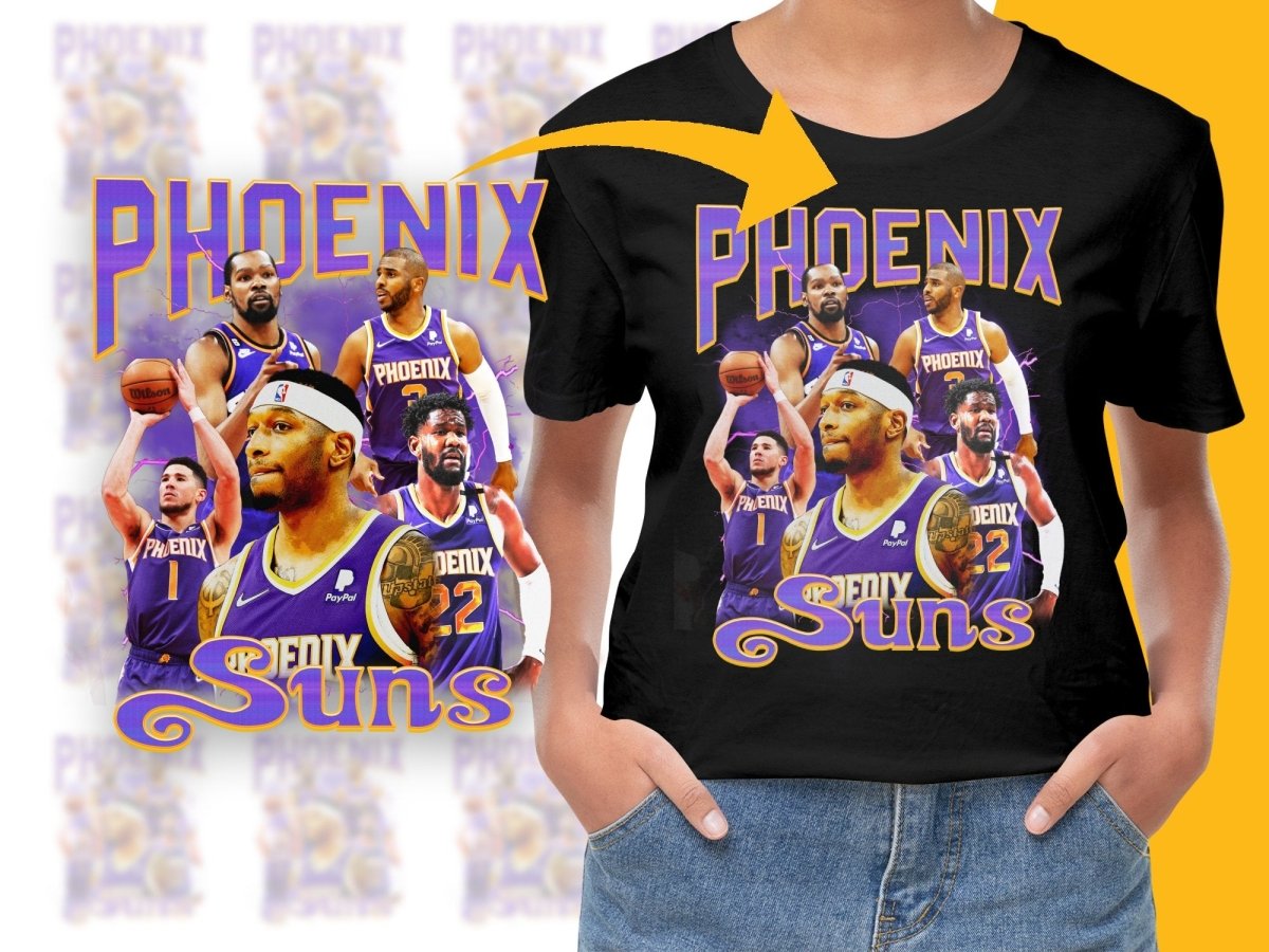 Phoenix Suns Basketball Team Bootleg Graphic Design PNG File - Teepew