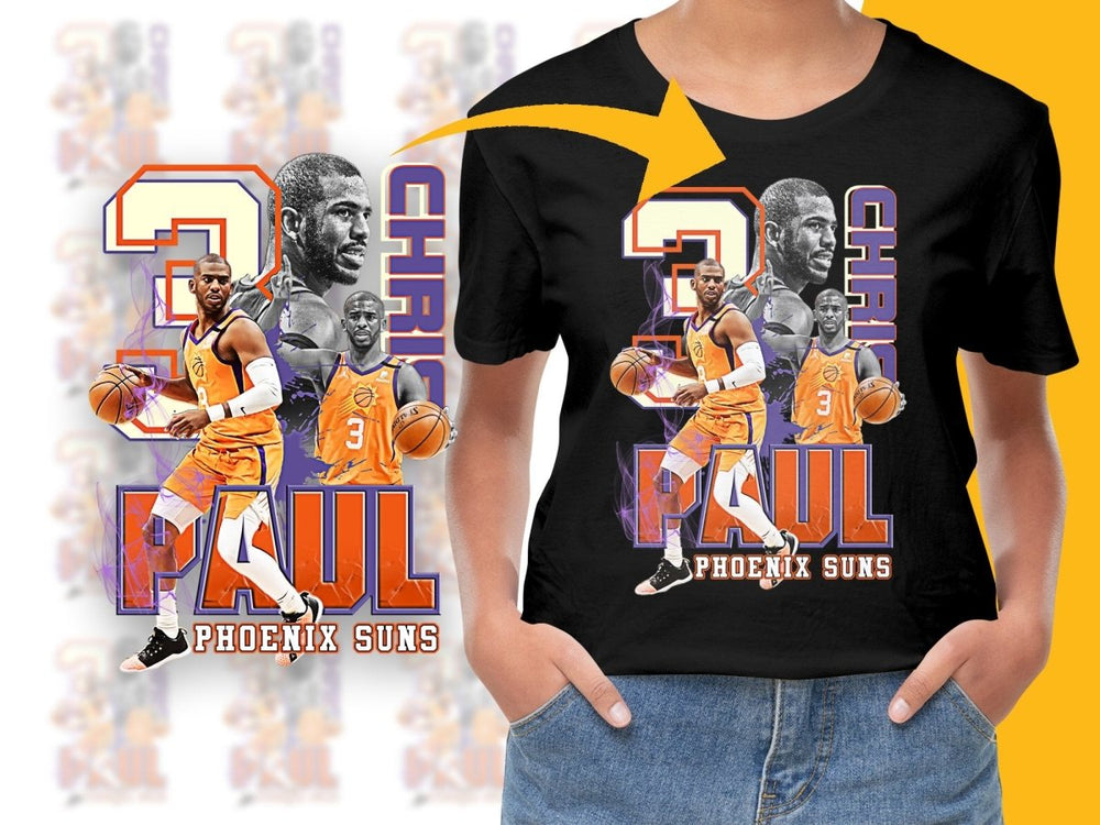 Phoenix Suns Chris Paul Number 3 Basketball Legend Bootleg PNG File - Teepew