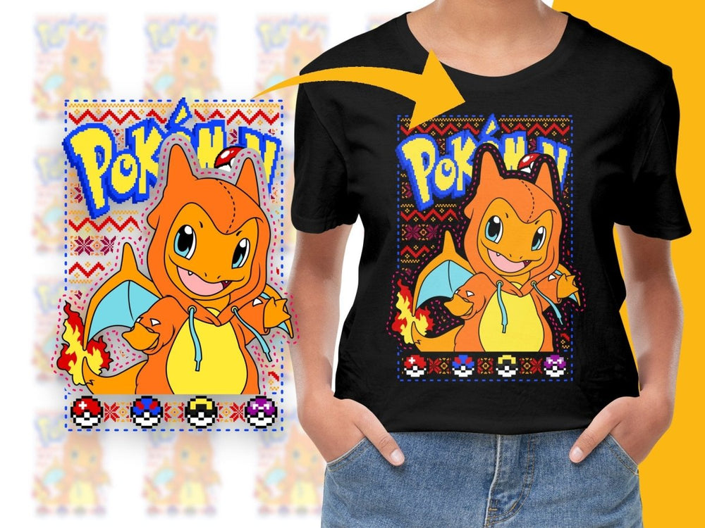Pikachu Christmas Charizard Festive Joyful Graphic PNG File - Teepew