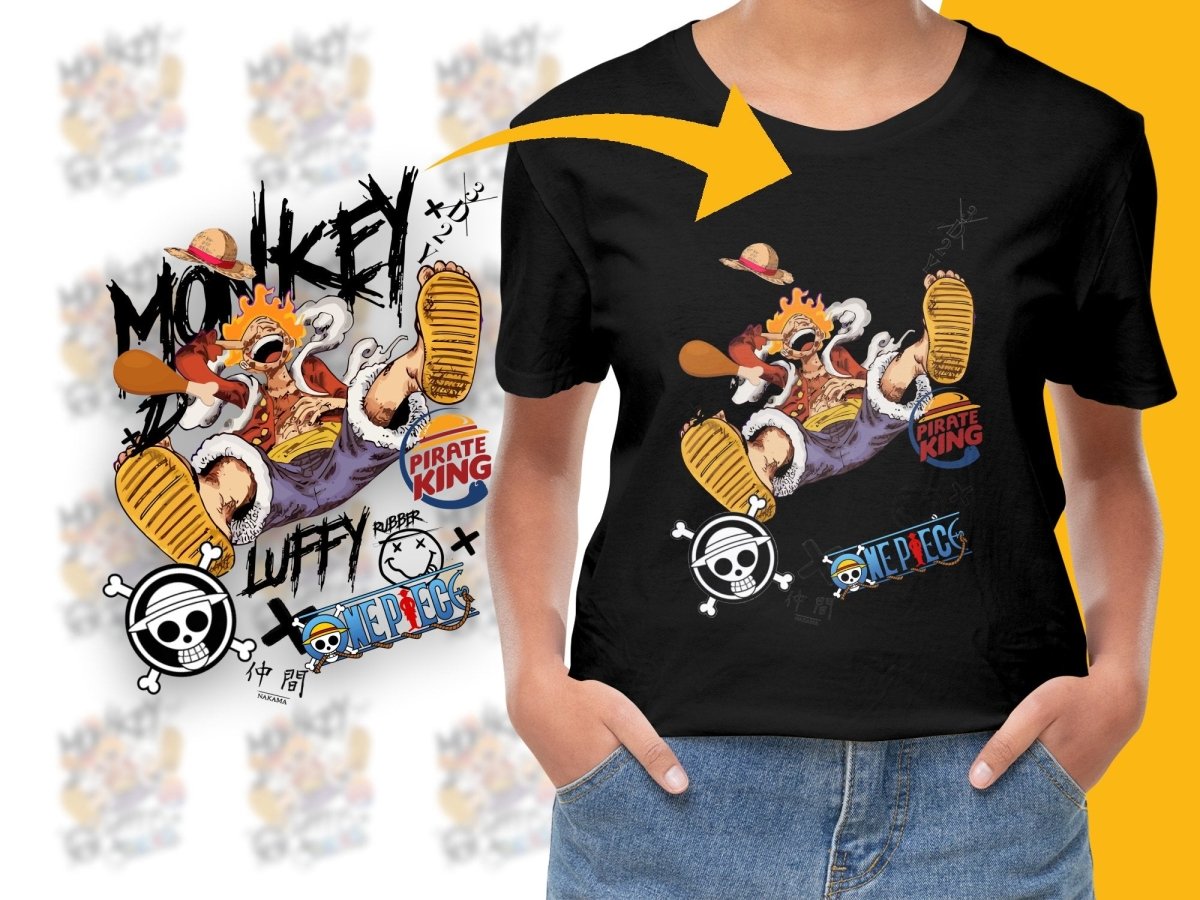 Pirate King Monkey D Luffy One Piece Anime Design PNG File - Teepew