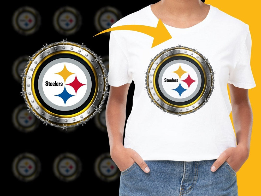 Pittsburgh Steelers Circle Steel Badge Design PNG File - Teepew