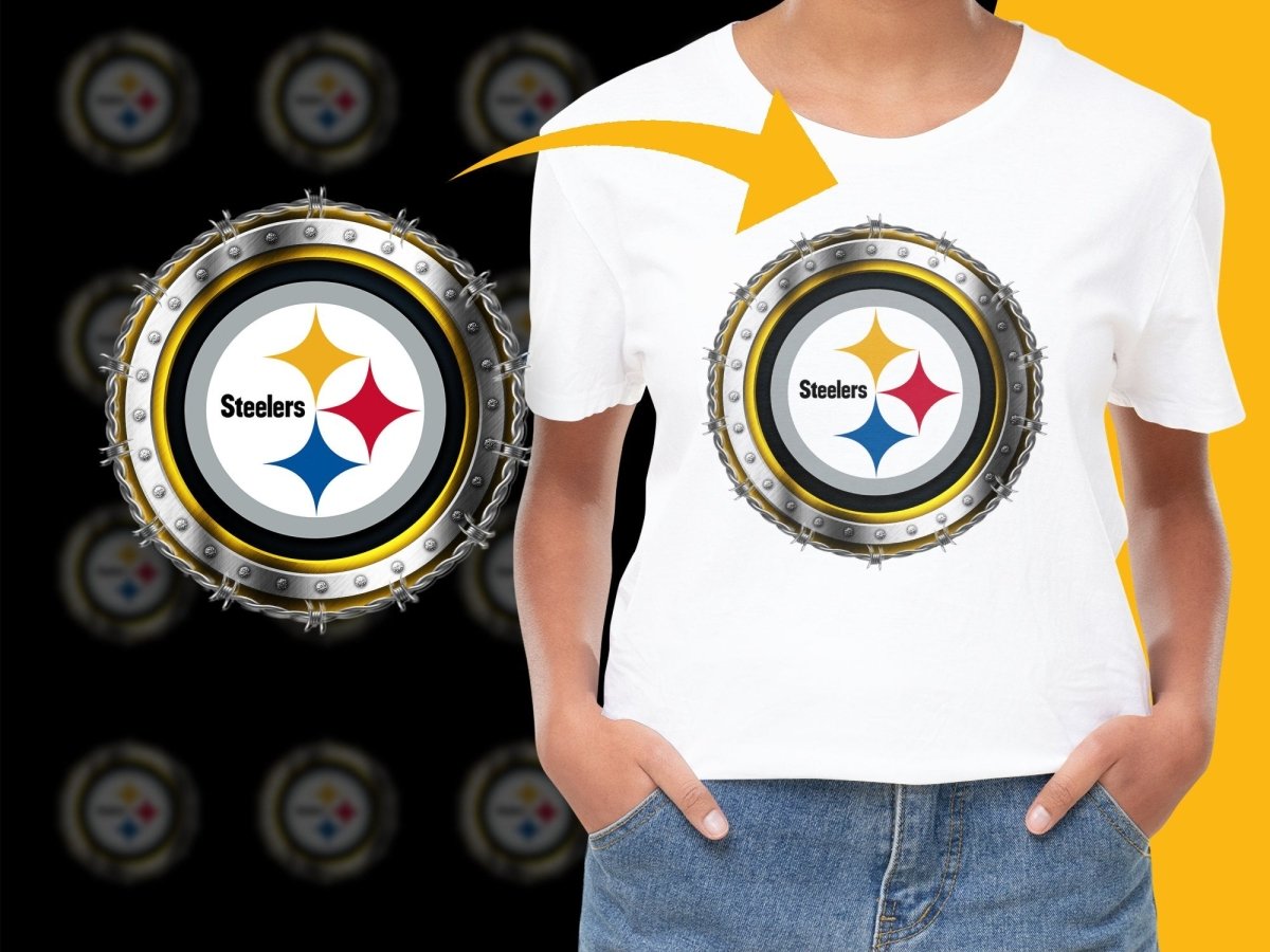 Pittsburgh Steelers Circle Steel Badge Design PNG File - Teepew