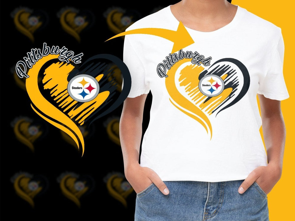 Pittsburgh Steelers Heart Design Graphic PNG File - Teepew