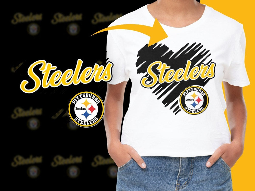 Pittsburgh Steelers Heart Design Graphic PNG File - Teepew